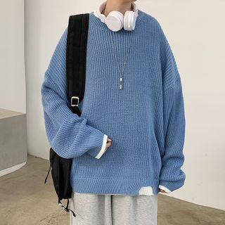 Plain Mock Two Piece Sweater