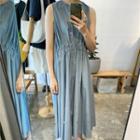 Sleeveless Ruffled Loose Fit Dress Blue - One Size