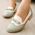 Bow Accent Low Heel Loafers