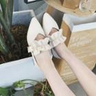 Frill Trim Pointed Flats