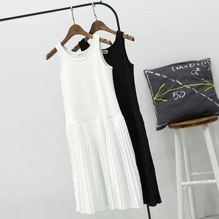 Accordion Pleat Tank Dress
