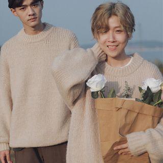 Plain Long Sleeve Crewneck Sweater