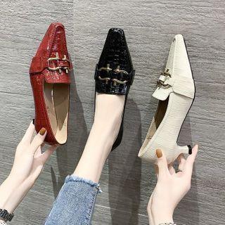 Croc Grain Kitten-heel Loafers