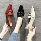 Croc Grain Kitten-heel Loafers