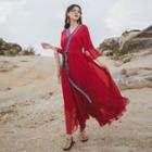 V-neck Long-sleeve Sundress