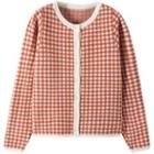 Gingham Cardigan Gingham - Red - One Size