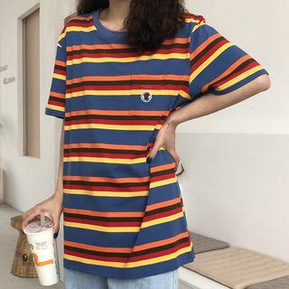 Striped Short-sleeve T-shirt Stripes - Multicolour - One Size