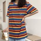 Striped Short-sleeve T-shirt Stripes - Multicolour - One Size