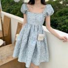 Short-sleeve Texture Mini A-line Dress