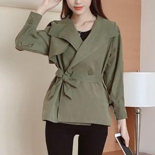 Tie Waist V-neck Jacket