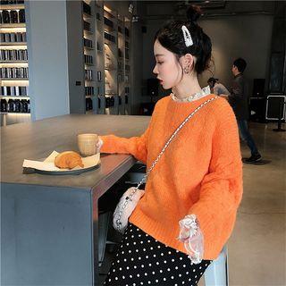 Boxy Sweater / Long-sleeve Lace Top