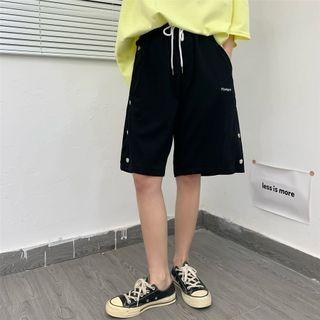 Drawstring Button Shorts