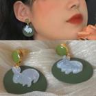 Rabbit Dangle Earring 0356a - 1 Pair - Rabbit - Silver Needle - One Size