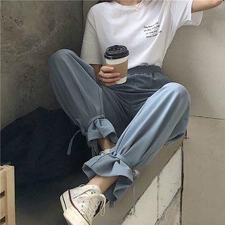 Adjustable Cuff Wide-leg Pants