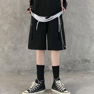 Side-pocket Straight-cut Shorts