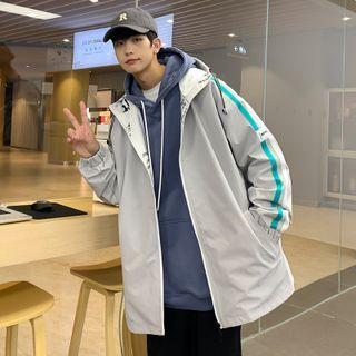 Reversible Striped Print Zipped Jacket