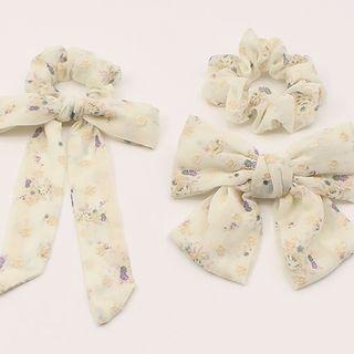 Floral Print Hair Clip / Hair Tie / Bow Hair Tie
