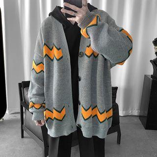 Couple-matching Color-panel Cardigan