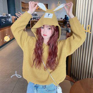 Rabbit-ear Knit Hoodie