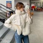 Fluffy Panel Jacket White - One Size