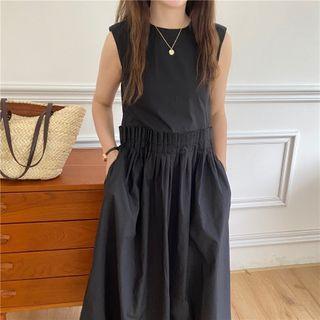 Sleeveless Midi Smocked Dress