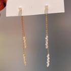 Faux Pearl Fringed Drop Earring 1 Pair - As Shown In Figure - One Size