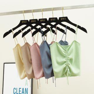 Spaghetti Strap Plain Cropped Knit Top