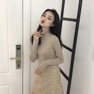 Turtleneck Plain Top