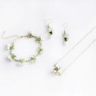 Flower Alloy Bracelet / Dangle Earring / Necklace
