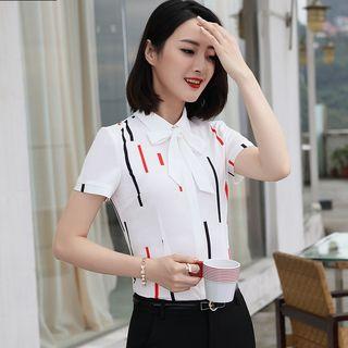 Tie-neck Printed Blouse / Pencil Skirt / Pants