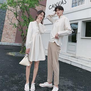 Couple Matching Long-sleeve Frog-button Dress / Shirt / Pants