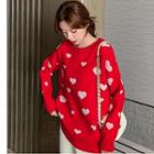 Heart Sweater Red - One Size