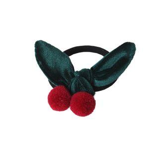 Velvet Cherry Hair Tie As Shown In Figure - One Size