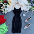 Chained Strap Knit Bodycon Dress