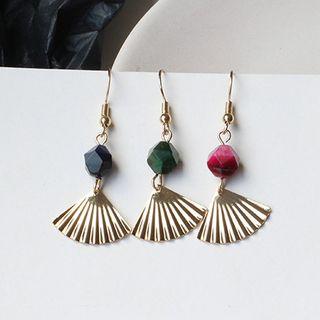 Alloy Fan & Stone Dangle Earring