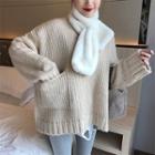 Set : High Waist Pants + White Top + Sweater