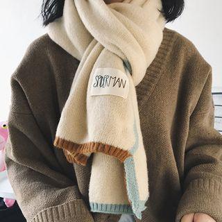 Contrast Trim Applique Scarf