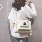 Furry Embroidered Crossbody Bag