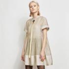 Short-sleeve Eye Embroidery Mini Dress