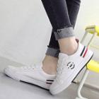 Faux-leather Striped Trim Sneakers