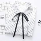 Embroidered Dotted Shirt White - One Size