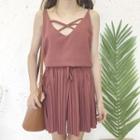 Set: Cross Neck Camisole Top + Pleated Shorts