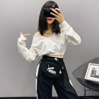 Boatneck V-neck Crop Top