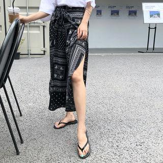 Tie-waist Patterned Pants