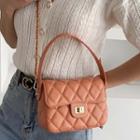 Chain Top Handle Quilted Flap Crossbody Bag