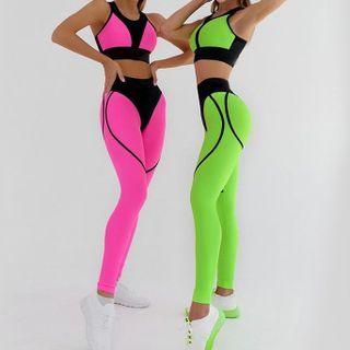 Sports Set: Two-tone Top + Leggings
