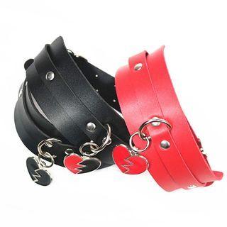 Alloy Heart Faux Leather Choker