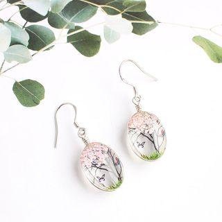 Faux Crystal Tree & Butterfly Dangle Earring