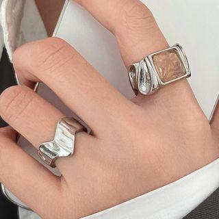 Rhinestone Alloy Open Ring / Irregular Open Ring / Set