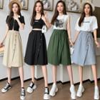 Midi A-line Skort